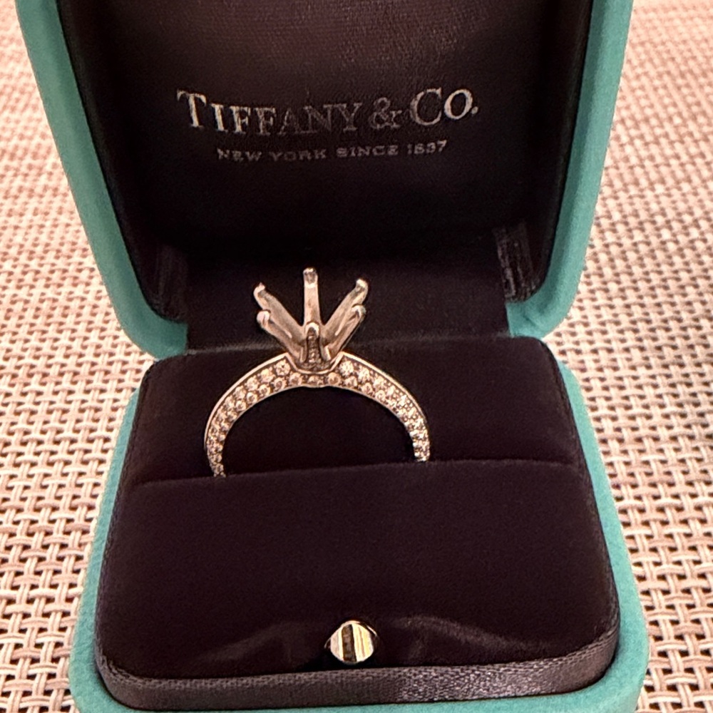 Tiffany & Co. Pavé® Setting Platinum Engagement Ring Mount (Size 5.5) - Picture 12 of 17